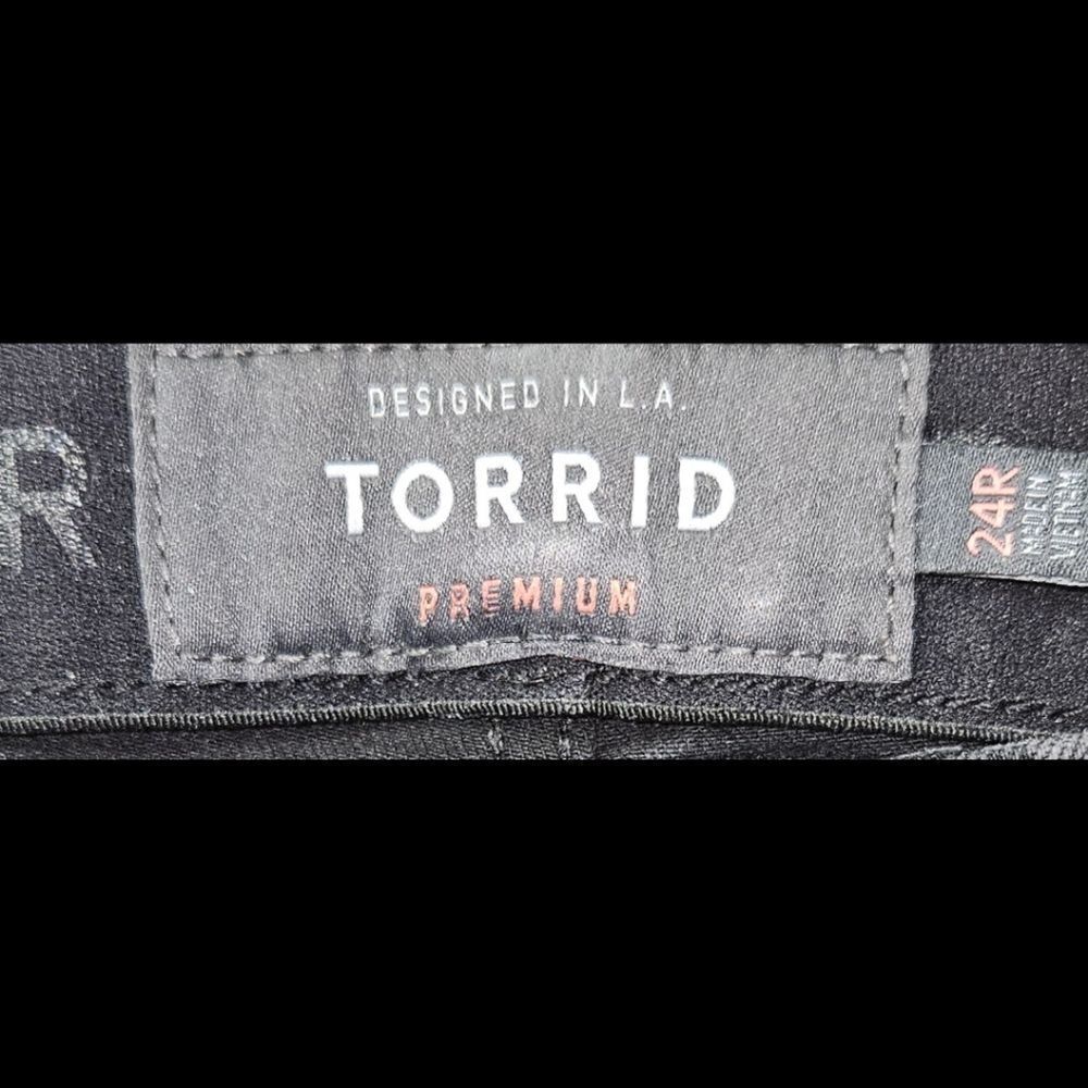 TORRID Premium Sky high skinny Jeans plus size 24 distressed Stretch black NEW - Picture 7 of 16